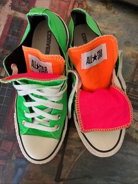 Converse Neon Double tongue Low Top Sneakers